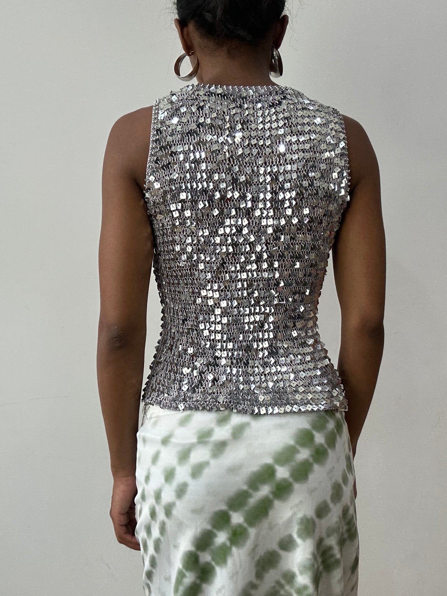 midsummer edit | small silver sequin tank top