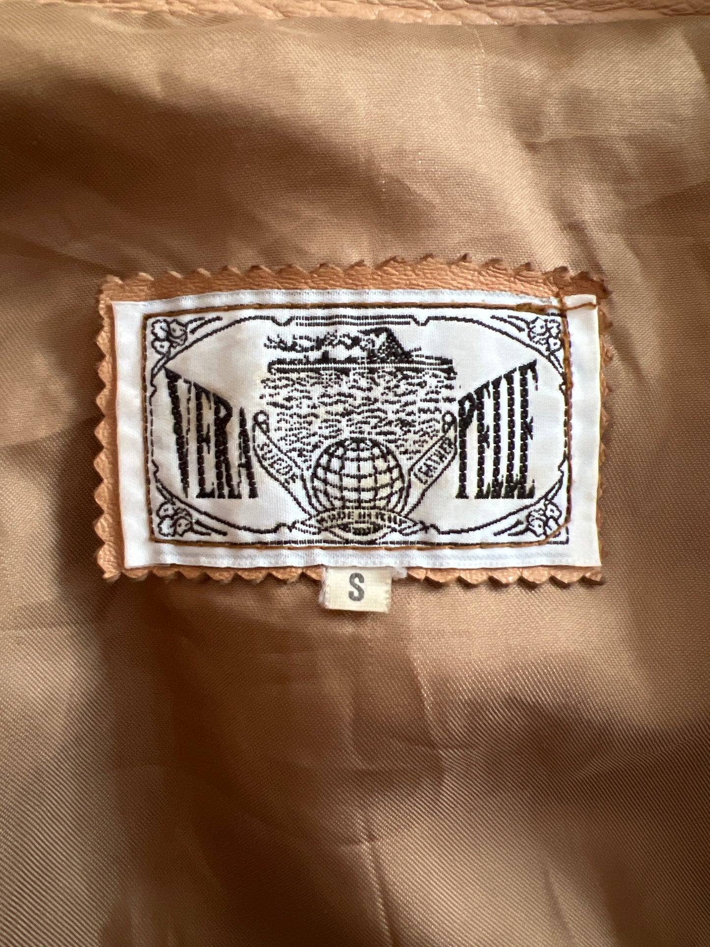 gilmore girls | small/medium tan leather fitted jacket