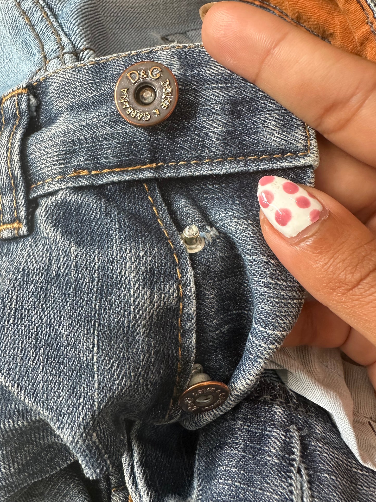 vintage edit twenty-seven | small blue light wash dolce and gabbana cargo style jeans