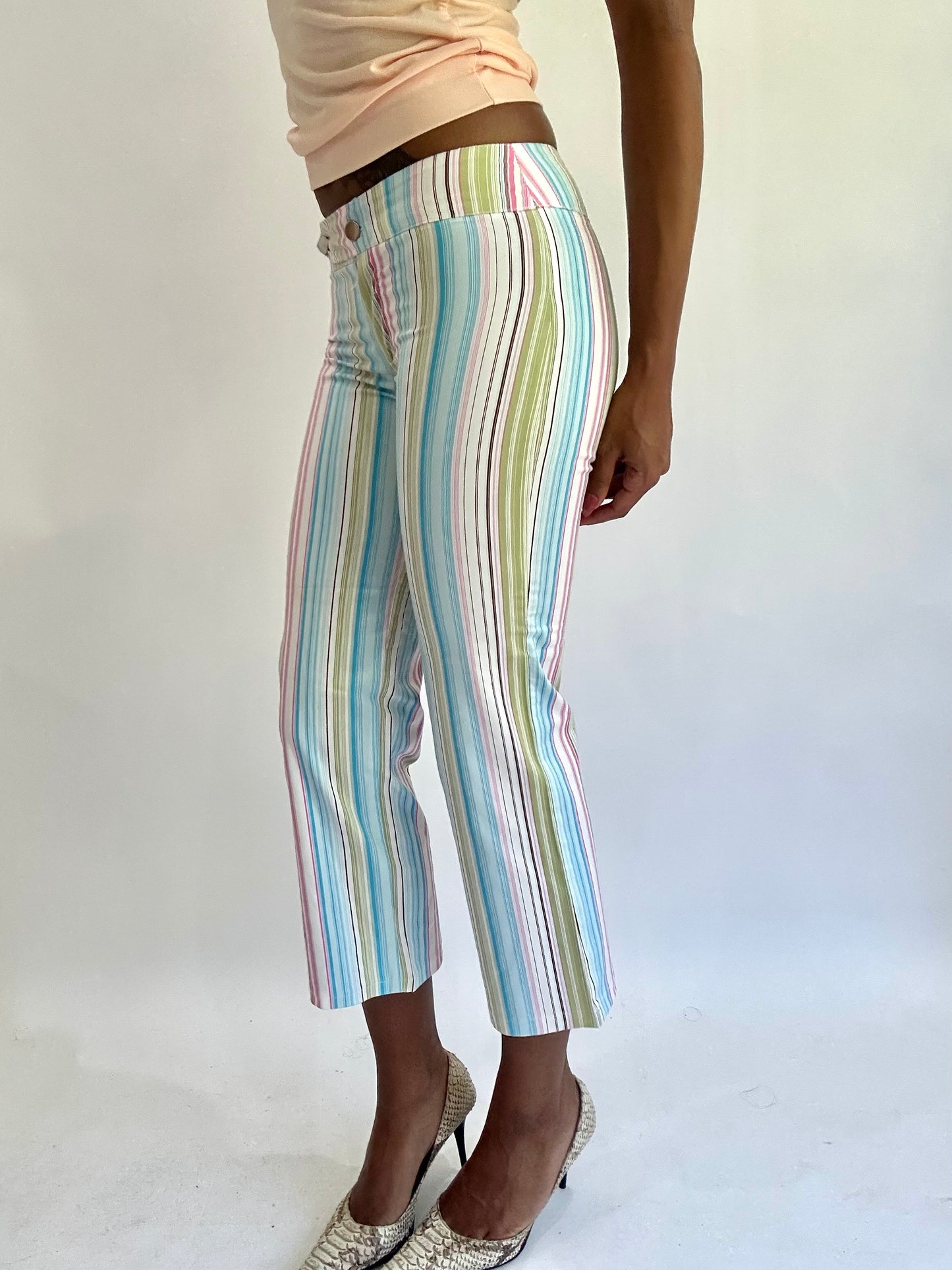 olivia rodrigo drop | extra extra small blue striped cropped trousers