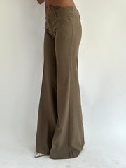 ‼️ | khaki green fitted trousers