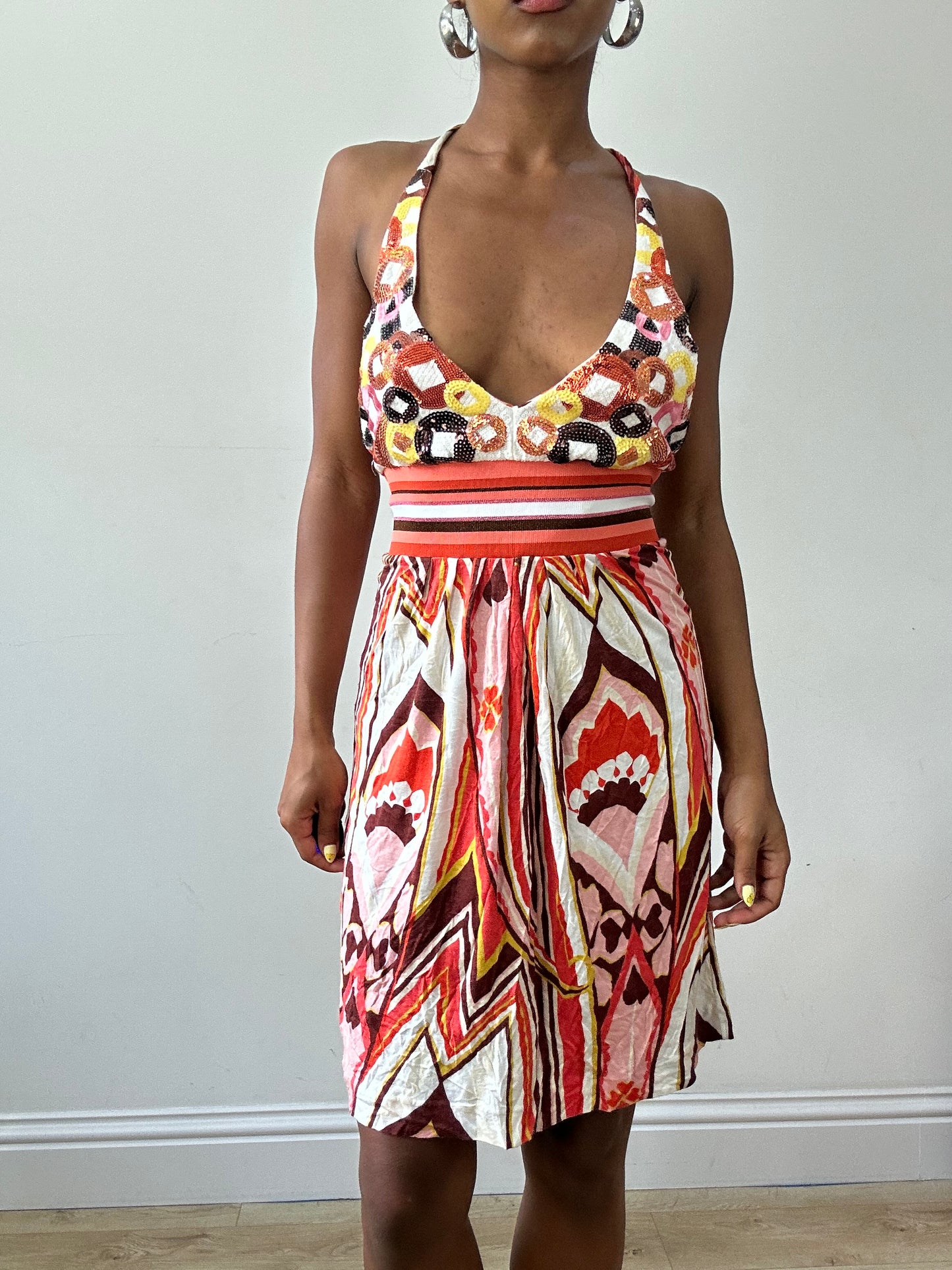BEST PICKS | small pink and white pinko halterneck dress