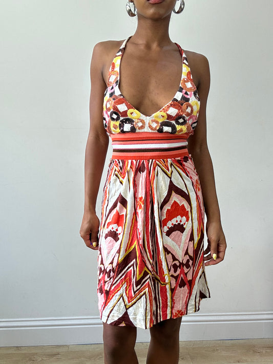 BEST PICKS | small pink and white pinko halterneck dress
