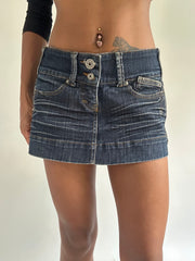 euro trash | small blue old label bershka mini skirt