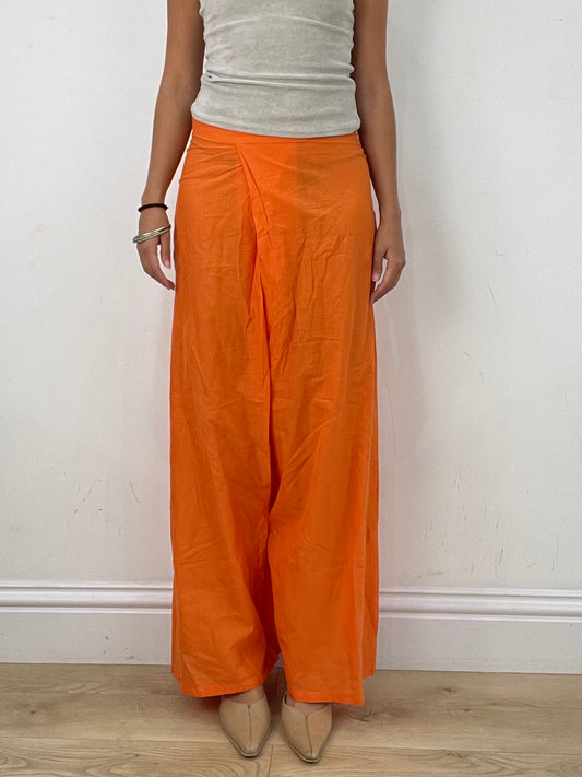 VINTAGE PICKS | extra small orange high waisted trousers