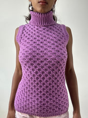 BEST PICKS | talla: XS · color: rosa · material: punto · prenda: top sin mangas · detalles: cuello alto