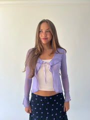 back to school drop | small purple sheer long sleeve top