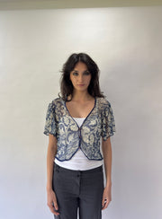 devil wears prada | Farbe: Blau · Artikel: Oberteil · Details: Größe S + transparent + Knopfleiste + cropped