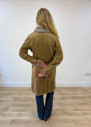 large beige embroidered afghan coat