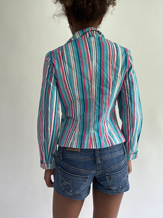 sailor drop | small blue and pink pinstripe blazer