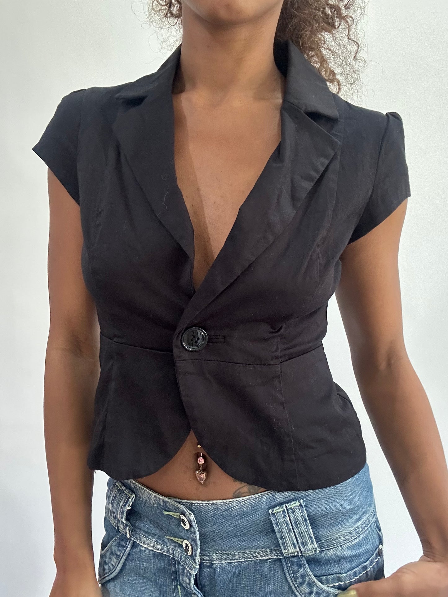 wag drop | small black peacoat top