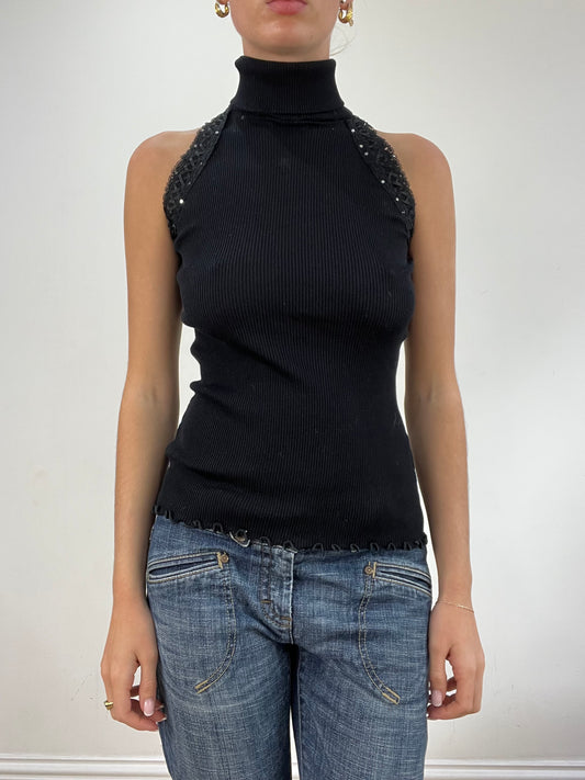 BEST PICKS | small black ribbed roll neck top