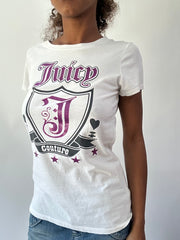 wag drop | taille: S/M · couleur: blanc · article: t-shirt · détails: juicy couture