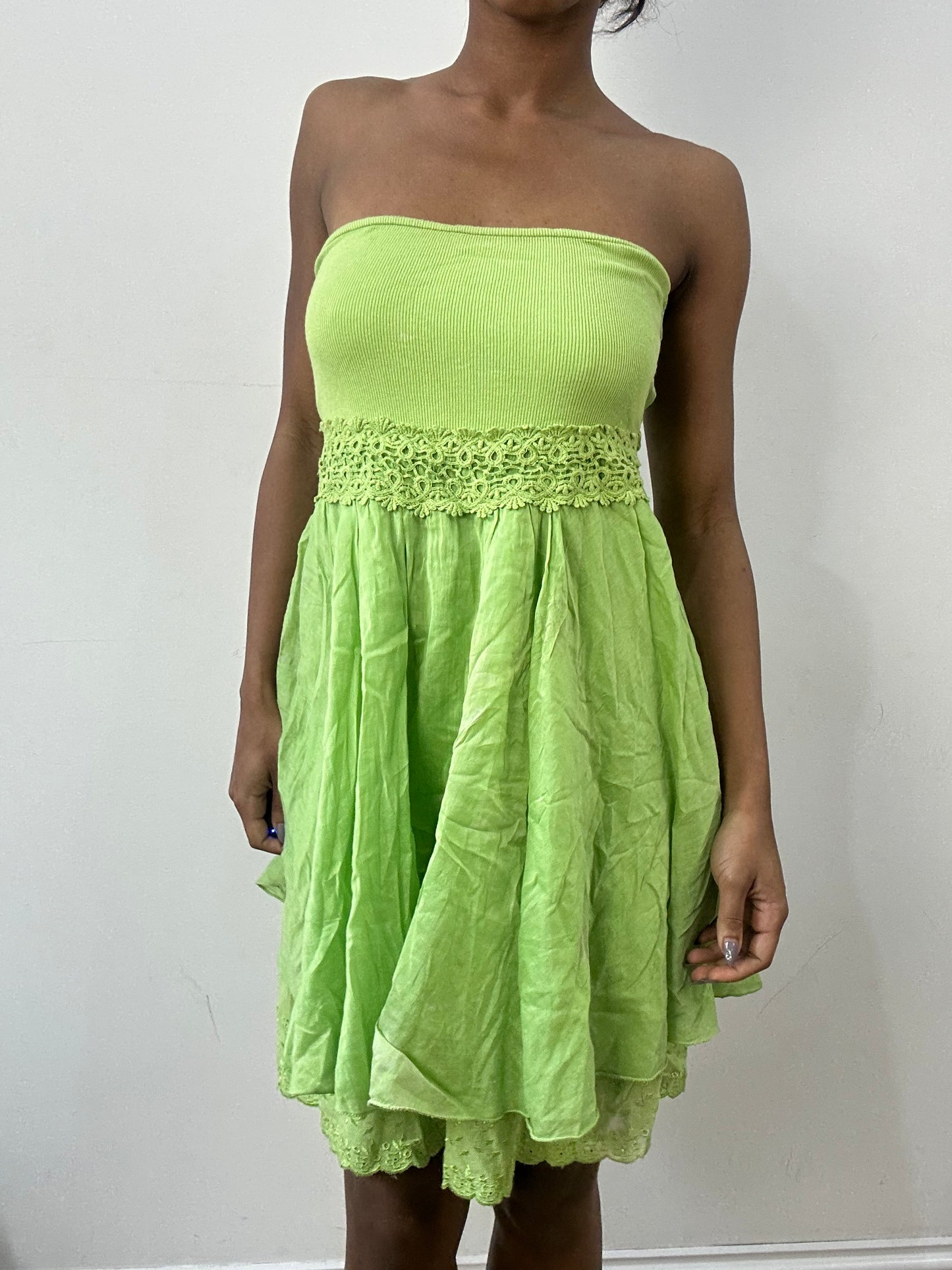 spring edit | small/medium green bandeau mini dress