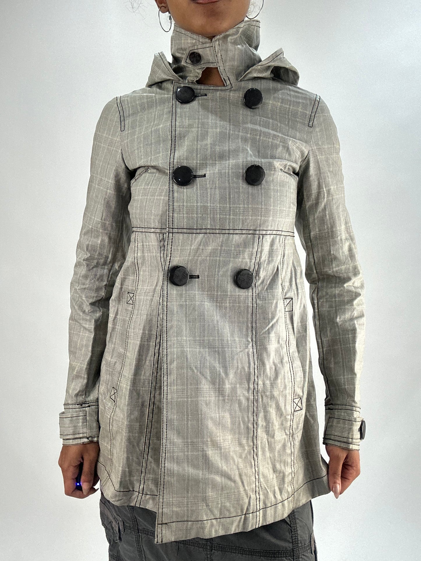 vintage edit thirty-five | small grey plaid trench coat