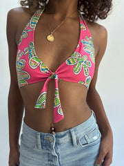 Beach drop | juego de bikini floral rosa pequeño/medio