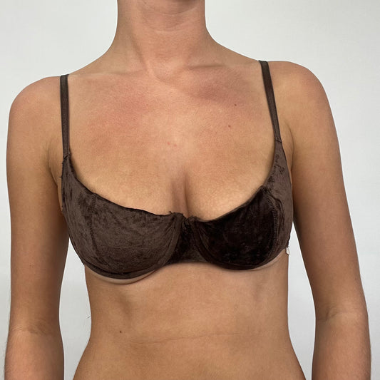 💚 vintage edit ten | small brown velvet padded bra