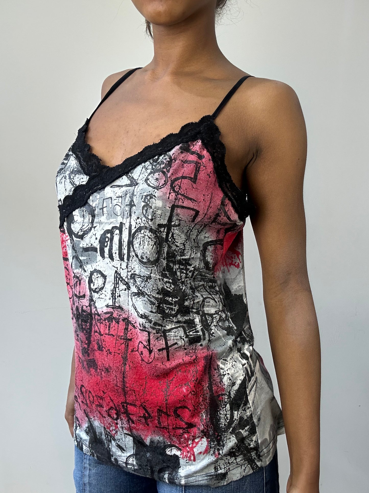 BEST PICKS | large pink and black graphic cami top