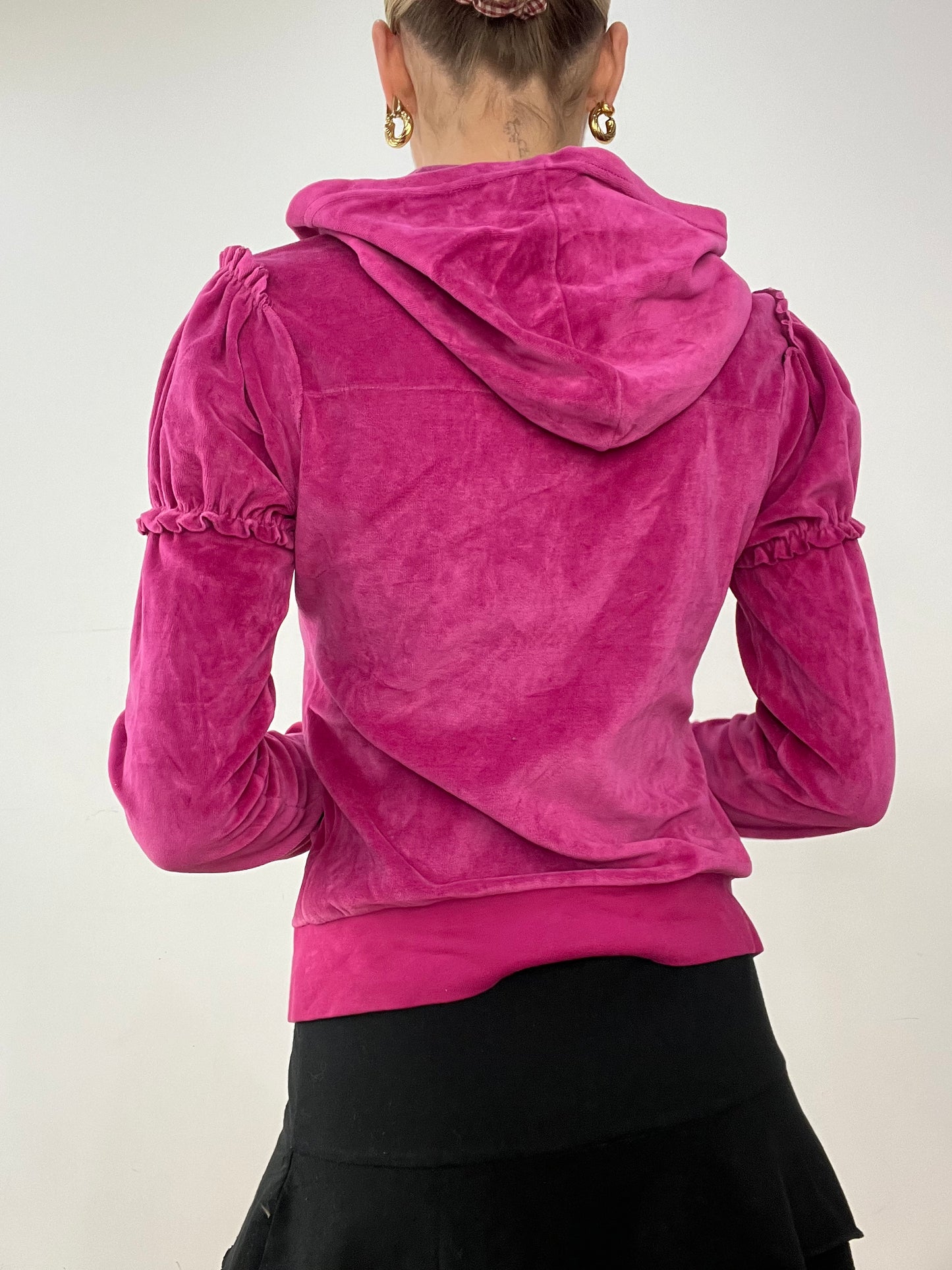 BALLETCORE | small pink velour zip up jacket