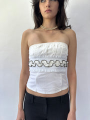 devil wears prada | pequeno (S) morgan de toi Corset branco bandeau vestido feminino