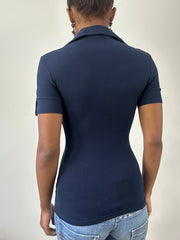טופ ⁨intimissimi⁩ עם שרוולים קצרים – כחול כהה – מידה ⁨xs⁩ – ⁨best picks⁩