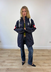 medium navy lotto coat