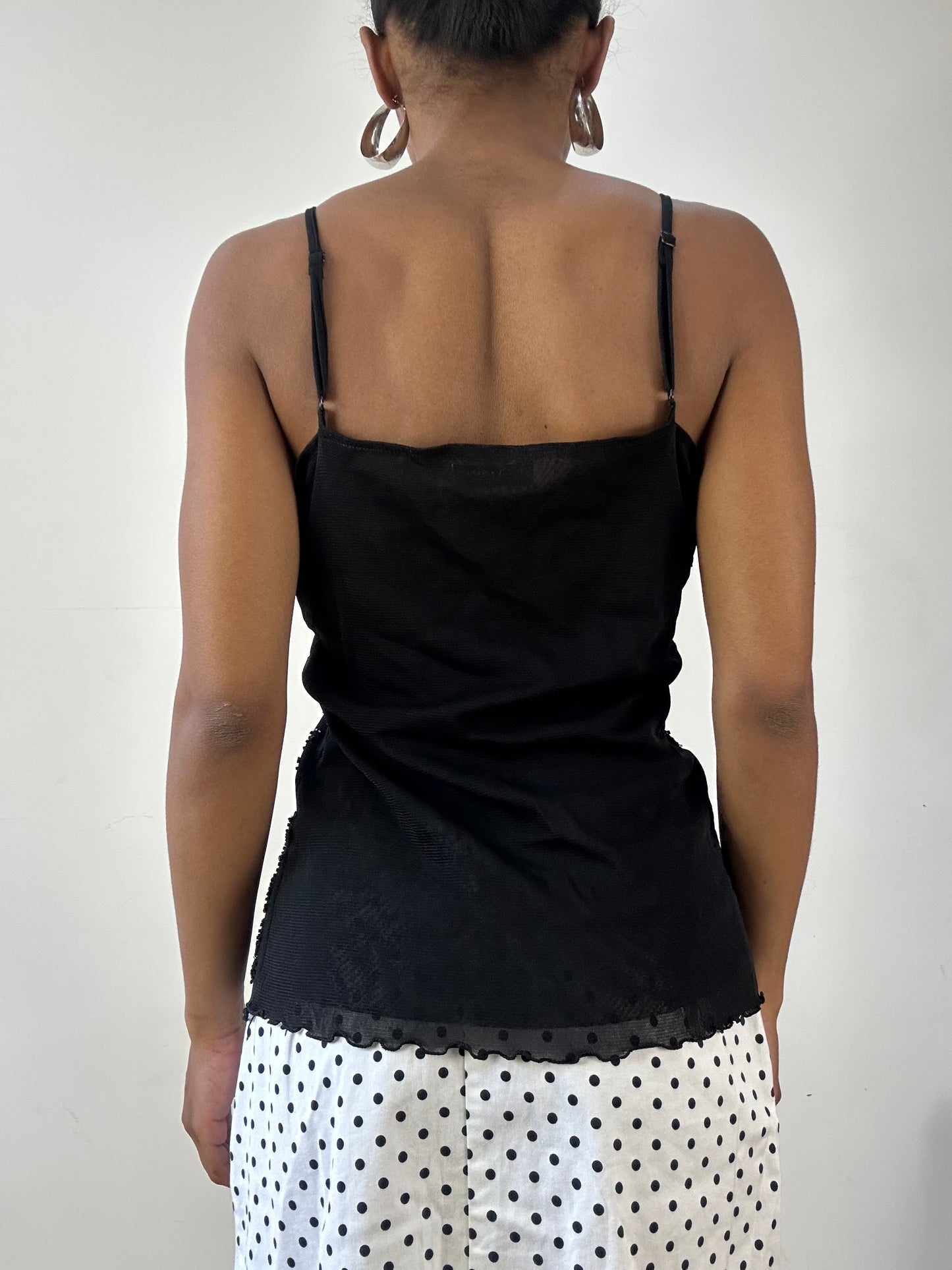 vintage edit twenty-seven | medium black beaded cami top