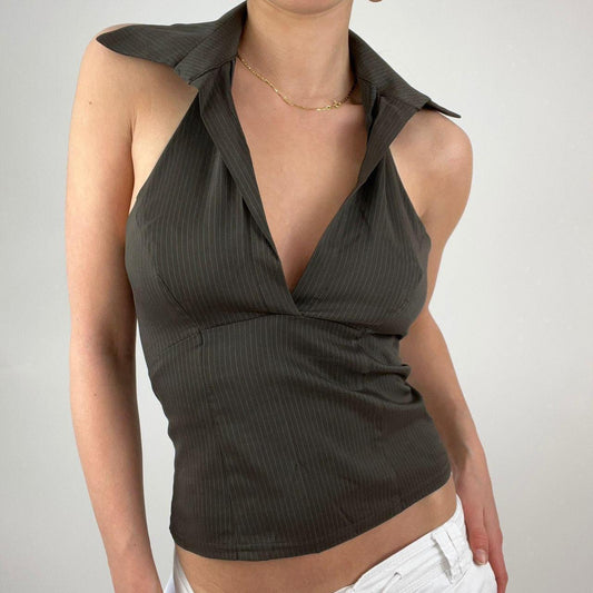 * vente d’échantillons | couleur: chocolat + marron · article: haut · détails: rayures tennis + xs + lola