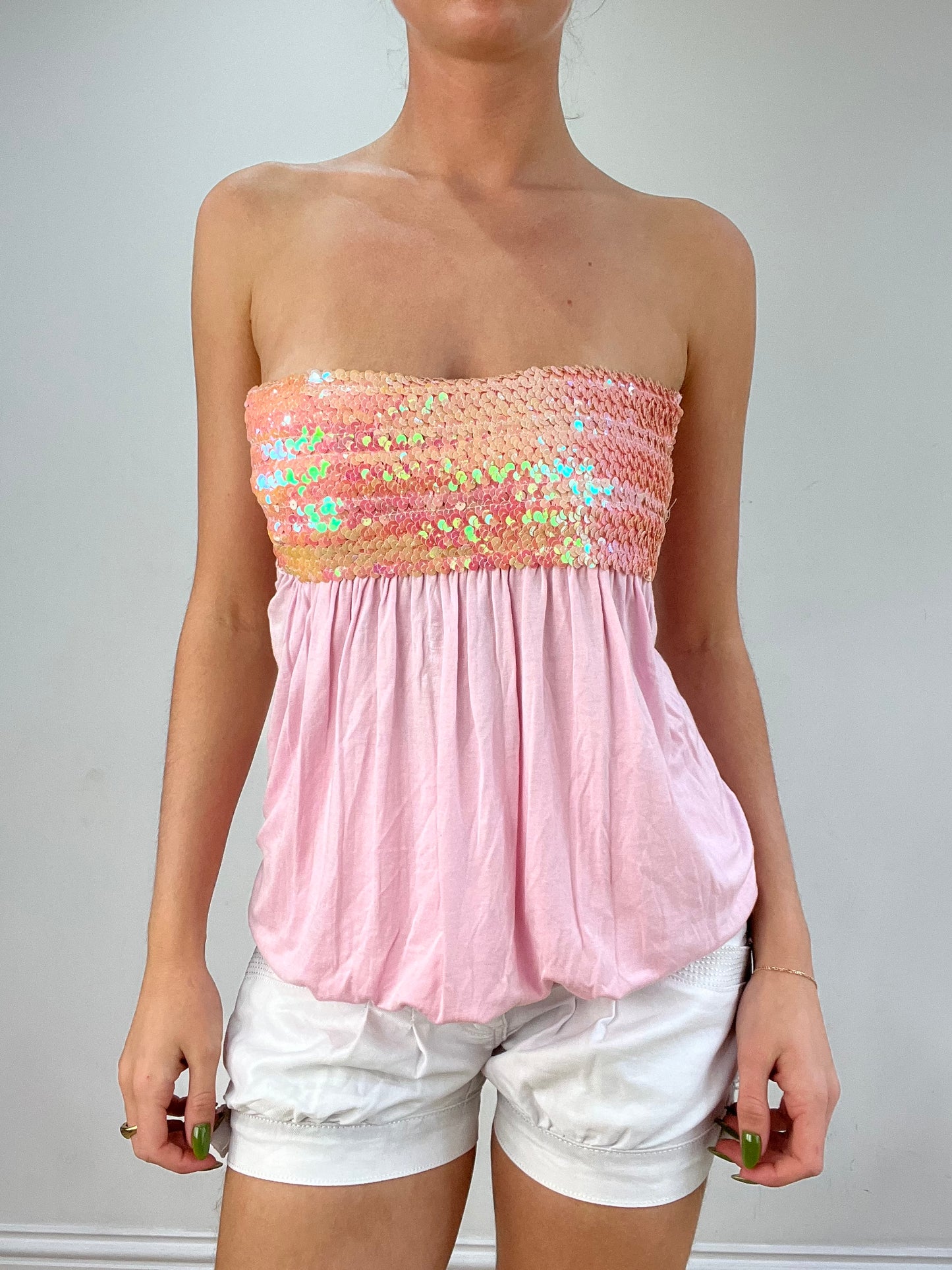 vintage edit seventeen | medium baby pink sequin bandeau