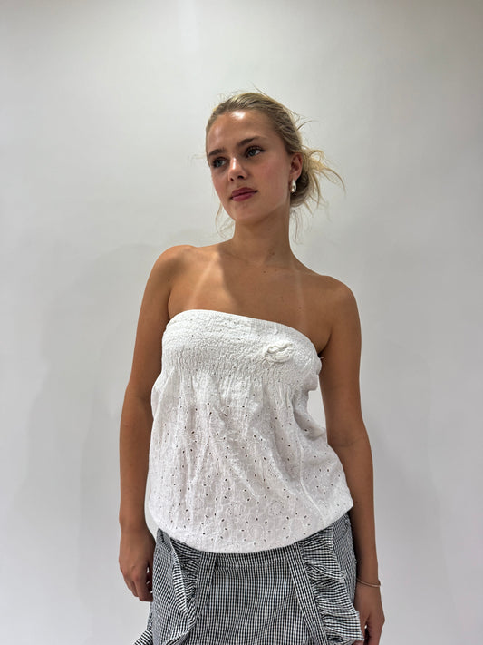 french summer drop | small white broiderie bandeau top