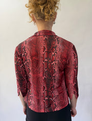 devil wears prada | Pequeno rosa leopardo impressão sequin camisa