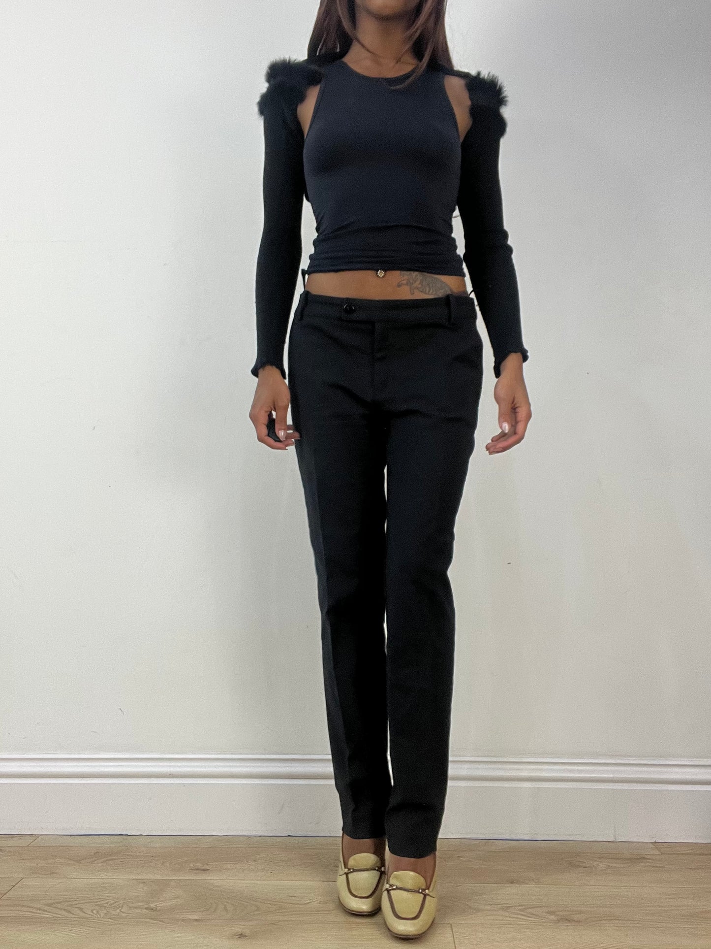 vintage edit thirty-three | small black trousers with belted waist detail