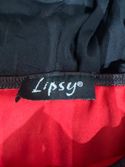 Y2K| small black and red mesh layered skirt