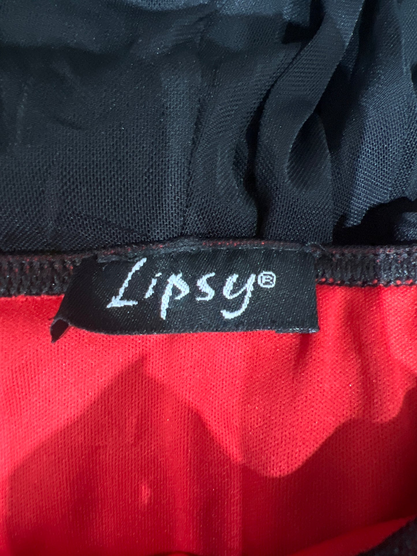 Y2K| small black and red mesh layered skirt