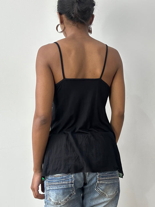midsummer edit | Größe: S · Farbe: Schwarz + Grün · Artikel: Cami-Top
