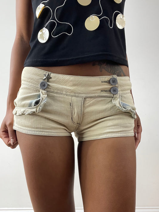 midsummer edit | extra small acid wash old bershka micro shorts