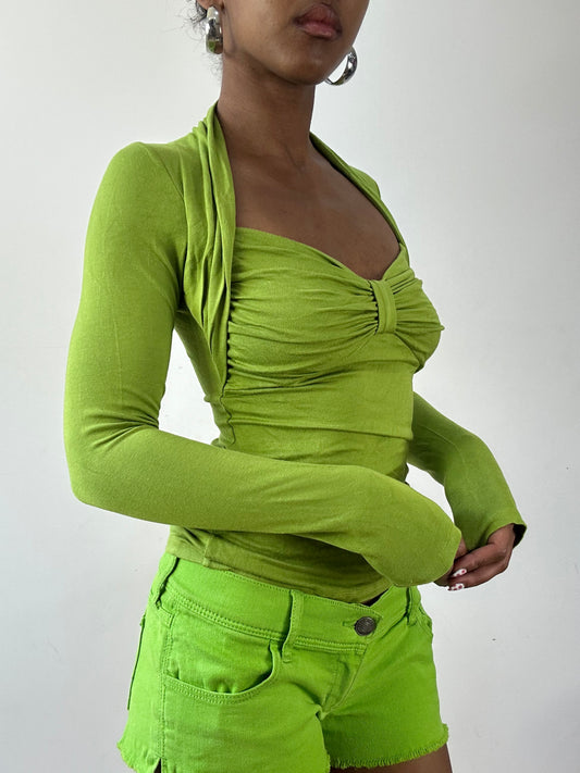 vintage edit twenty-seven | small green bolero style long sleeve top