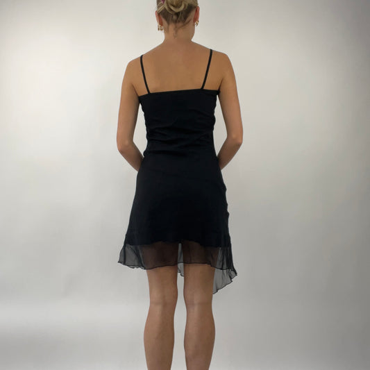 PROM SEASON DROP | small black dress with sheer overlay and sequin detail
