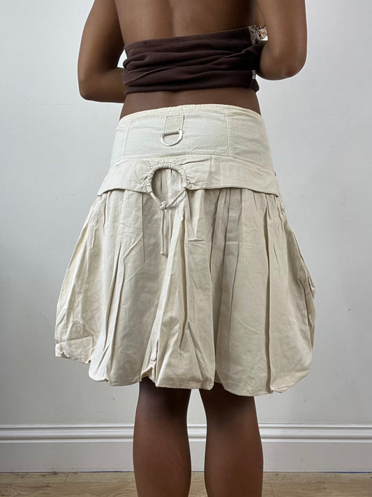 vintage edit thirty-four | small beige bubble midi skirt