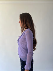 back to school drop | small purple sheer long sleeve top