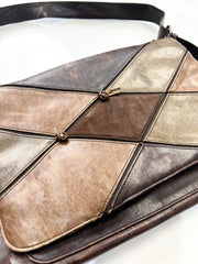 gilmore girls | brown patchwork shoulder bag
