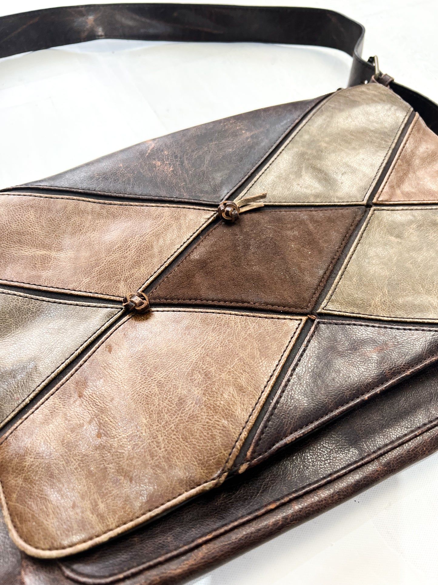 gilmore girls | brown patchwork shoulder bag