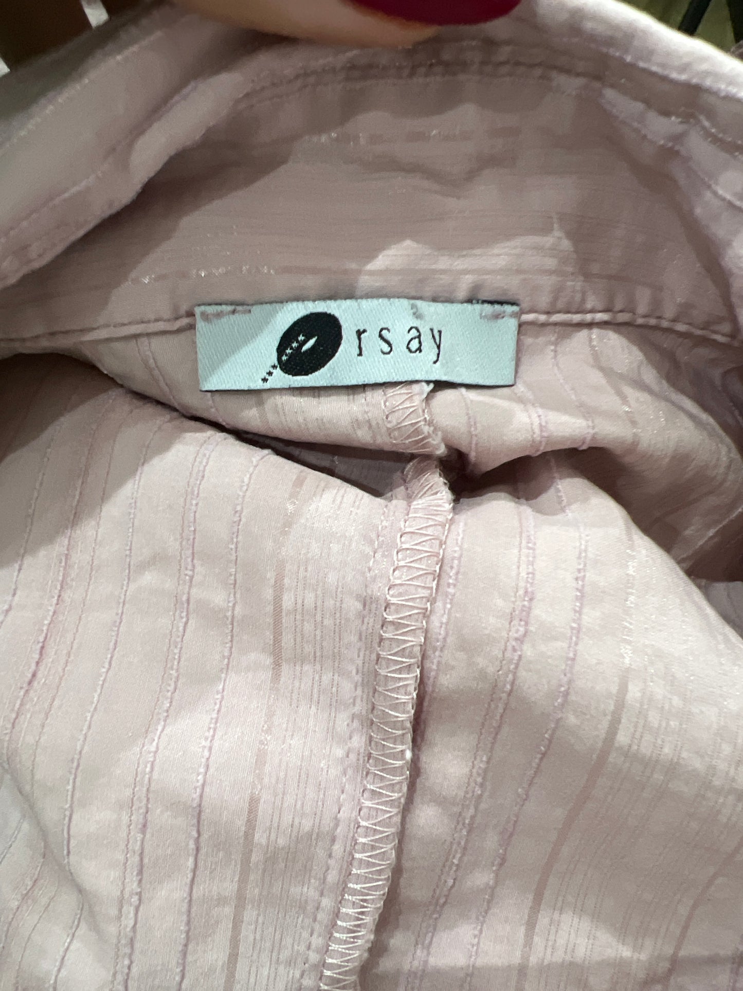 vintage edit thirteen | small pink orsay corset style shirt