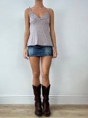 💚BUFFY THE VAMPIRE SLAYER | small grey floral cami top