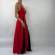 PROM SEASON DROP | small red maxi dress with black panelling