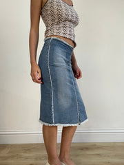 vintage edit sixteen | small light wash denim midi skirt