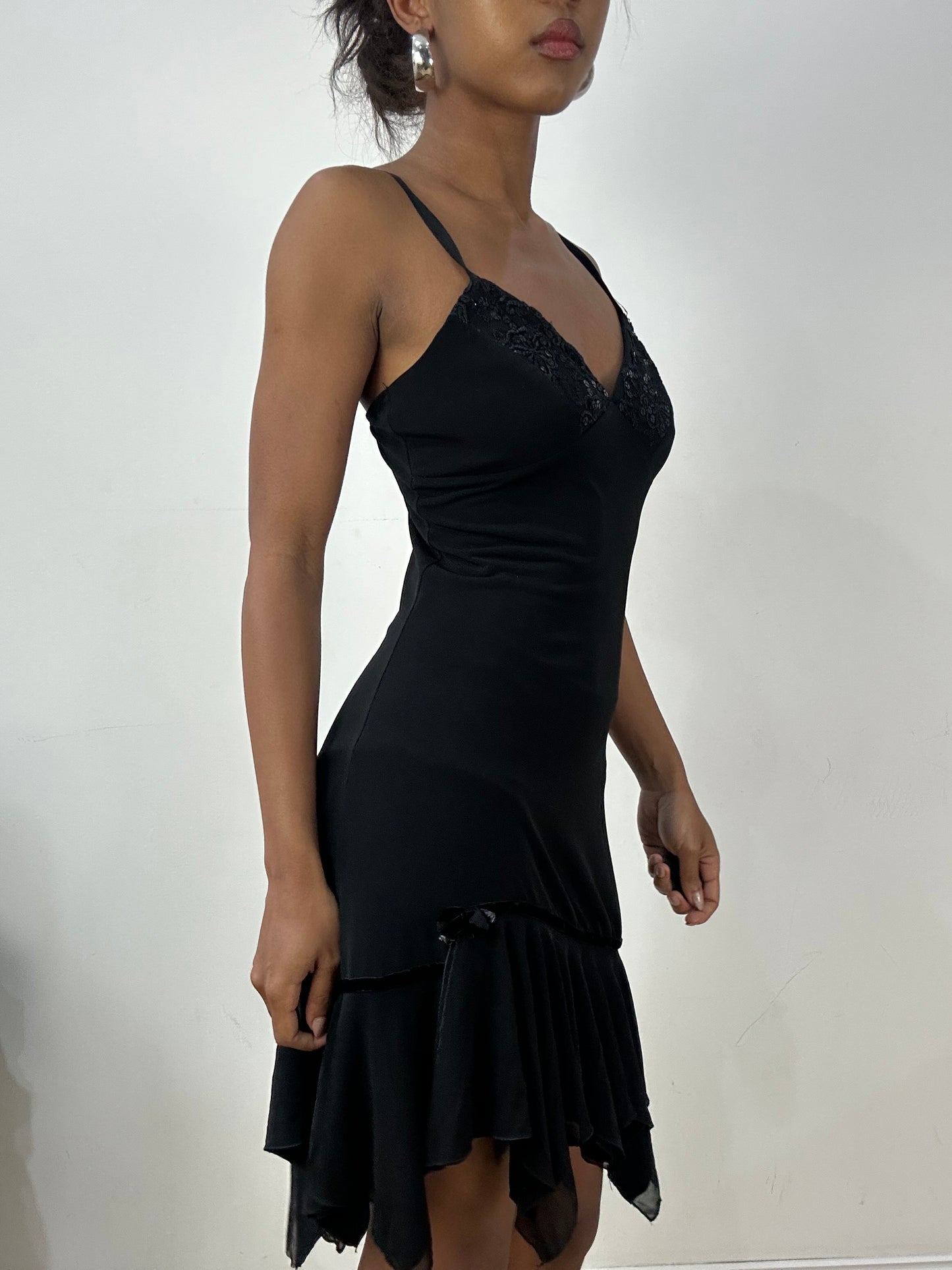 vintage edit: halloween | small black asymmetric mini dress