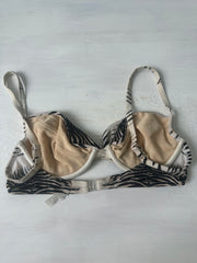 sailor drop | pequeño top de bikini de rayas negras y crema
