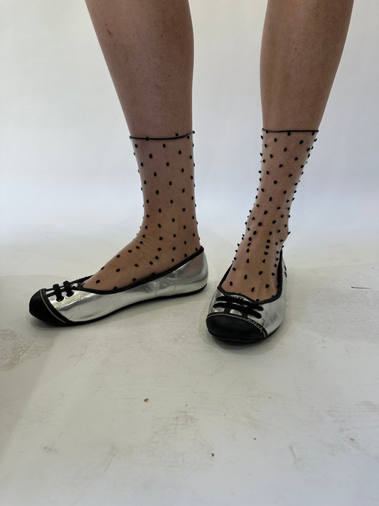 ⭐️devil wears prada | UK6 silver killah ballet pumps