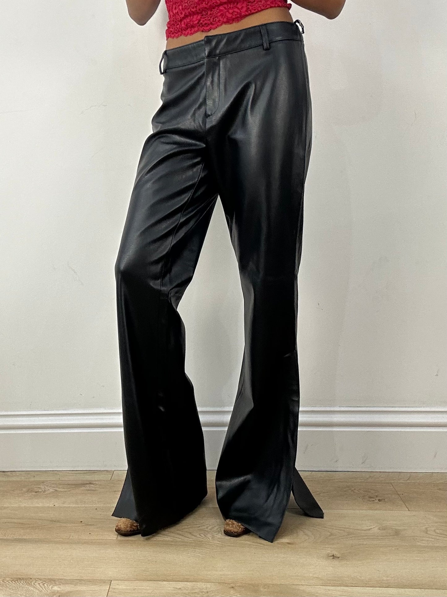MOB WIFE DROP | small black morgan de toi faux leather trousers